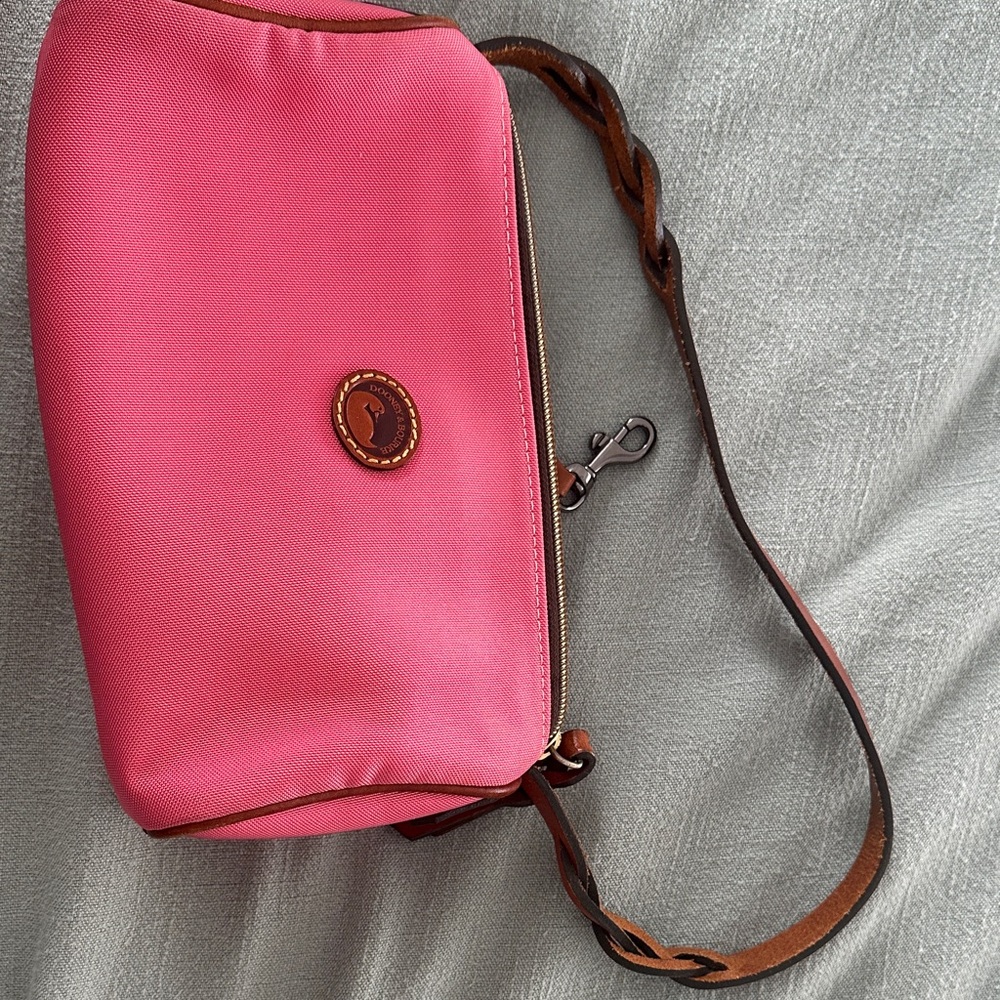 Dooney & Bourke Pink Shoulder Bag with Brown Strap